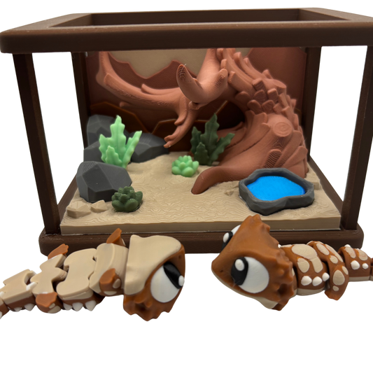 Flexi Lizards Play Set | Desert Scene with 2 Bearded Dragons