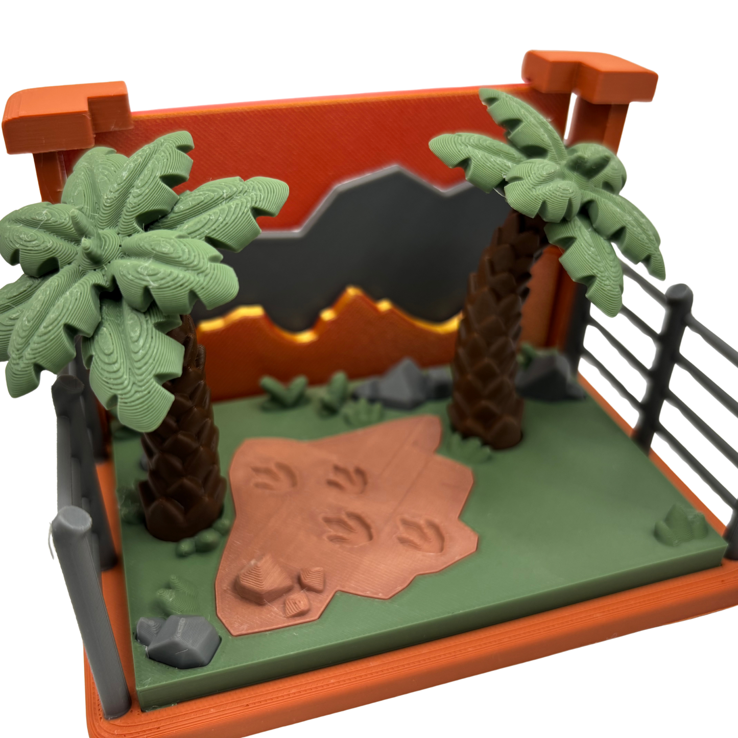 Flexi Dinosaur Play Set | 3D Printed Jurassic Scene with 2 Dinosaurs and Egg