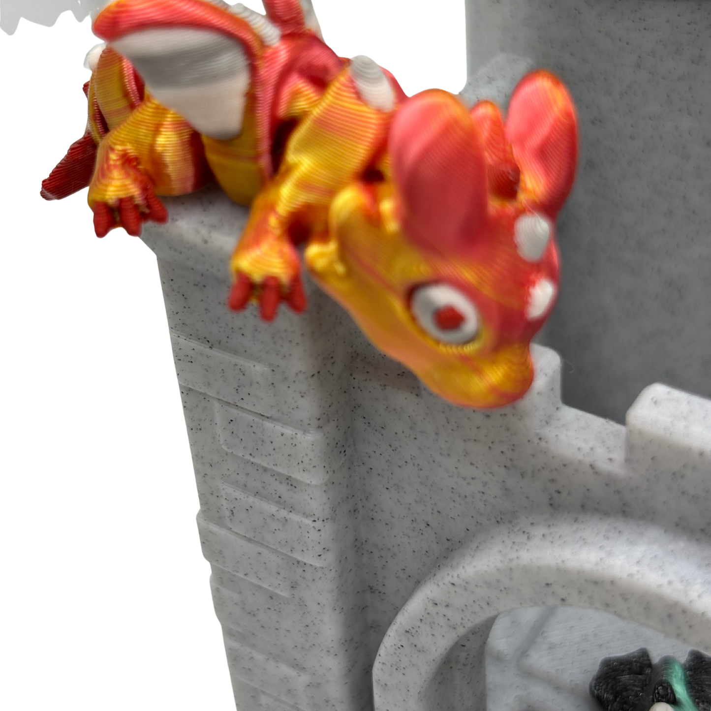 Flexi Mini Dragon Castle | 3D Printed Play Set | Articulated Silky Dragons