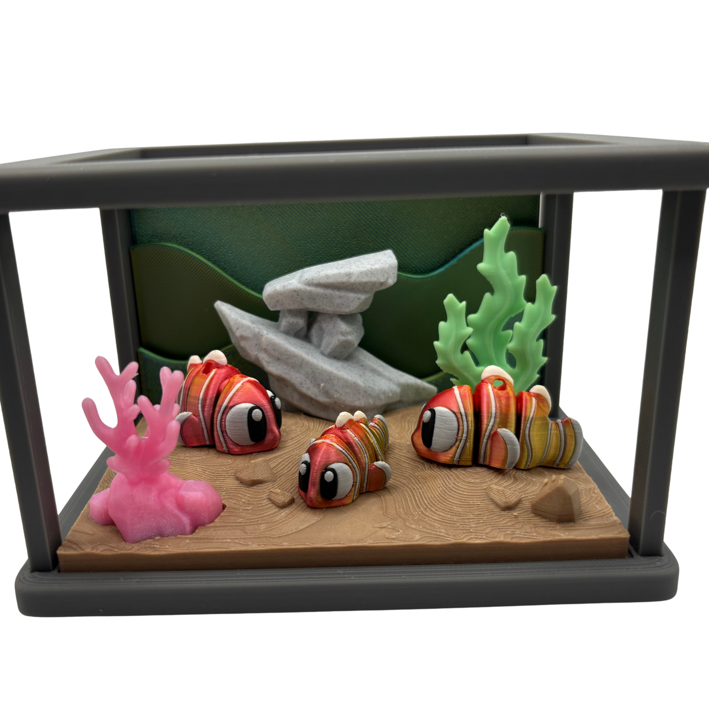 Flexi Tropical Fish with Aquarium Play Set | 3D Printed Articulated Clownfish