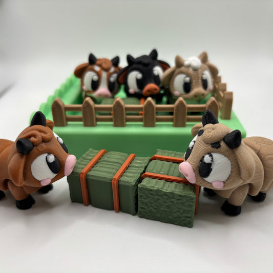 Flexi Mini Cow Pasture | 3D Printed Articulated Cows