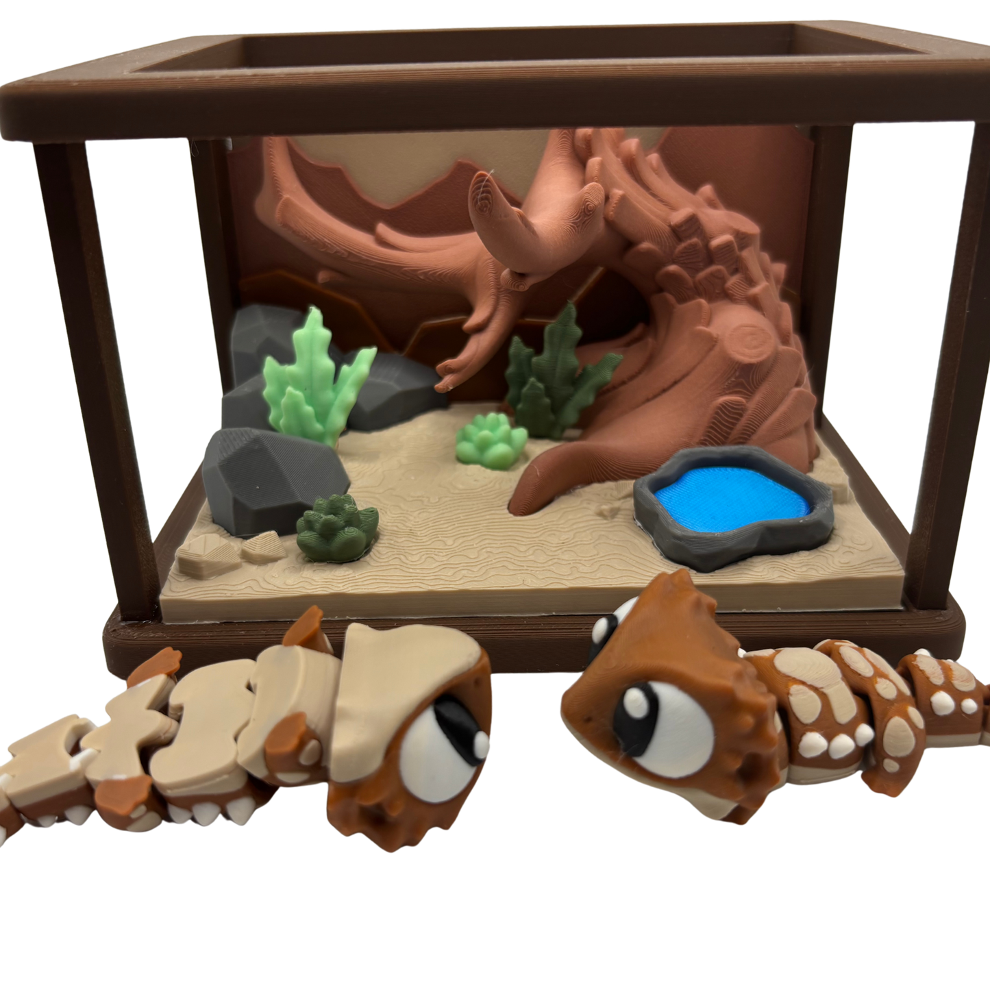 Flexi Lizards Play Set | Desert Scene with 2 Bearded Dragons