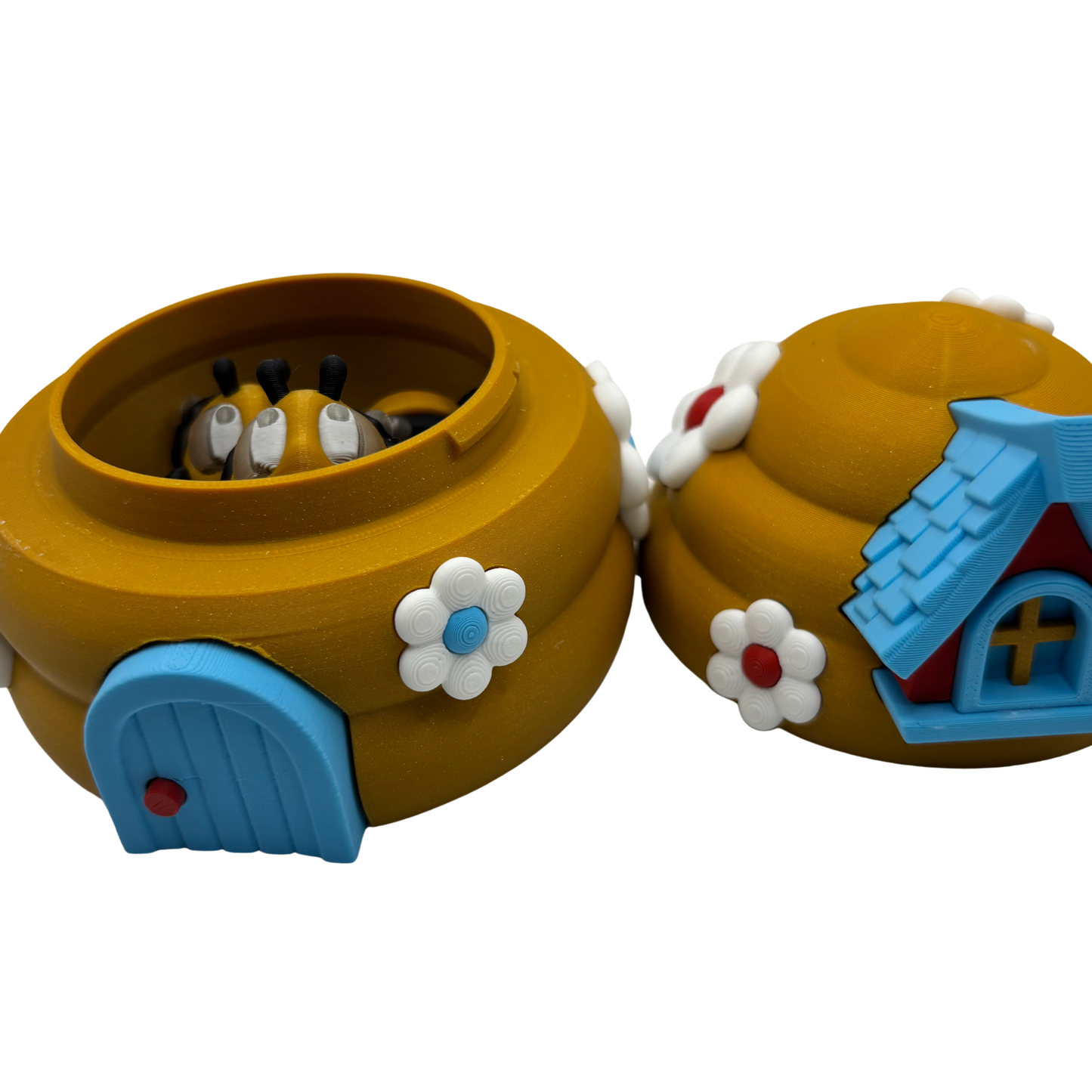 Flexi Bee and Hive House Play Set | 3D Printed Articulated Bees and Hive Container